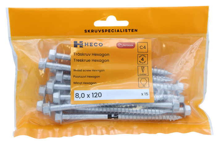 Träskruv Protect 4 8 x 120 mm 15-pack Heco